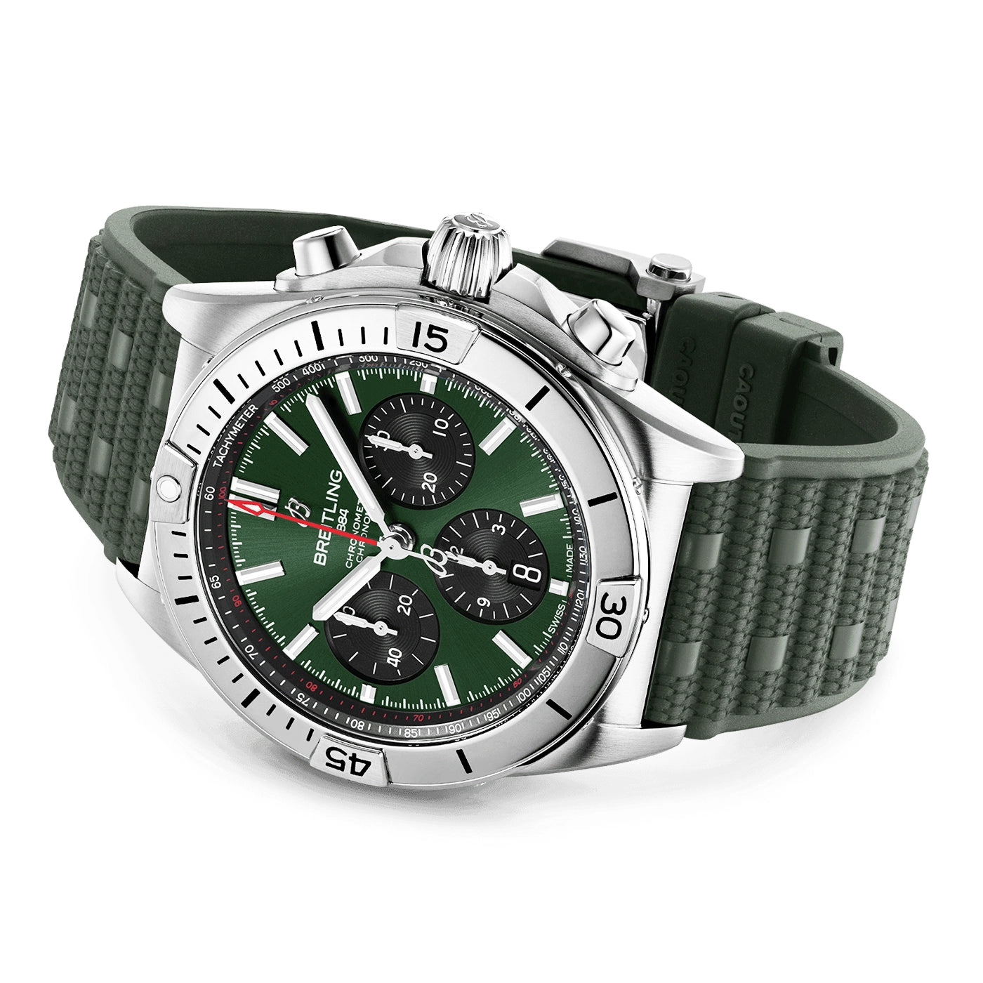 Chronomat 42mm Green Dial Men's Automatic Strap Watch