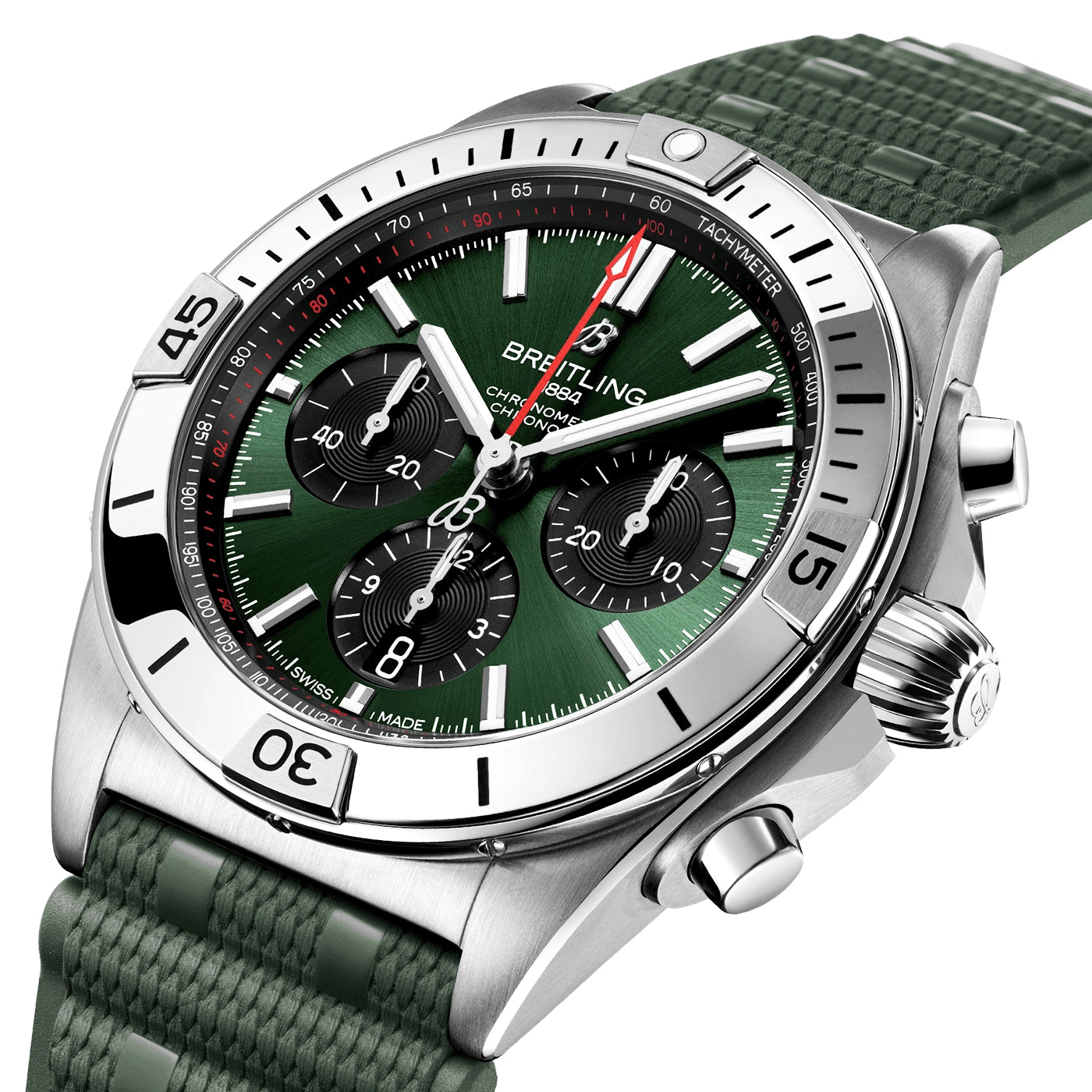 Chronomat 42mm Green Dial Men's Automatic Strap Watch