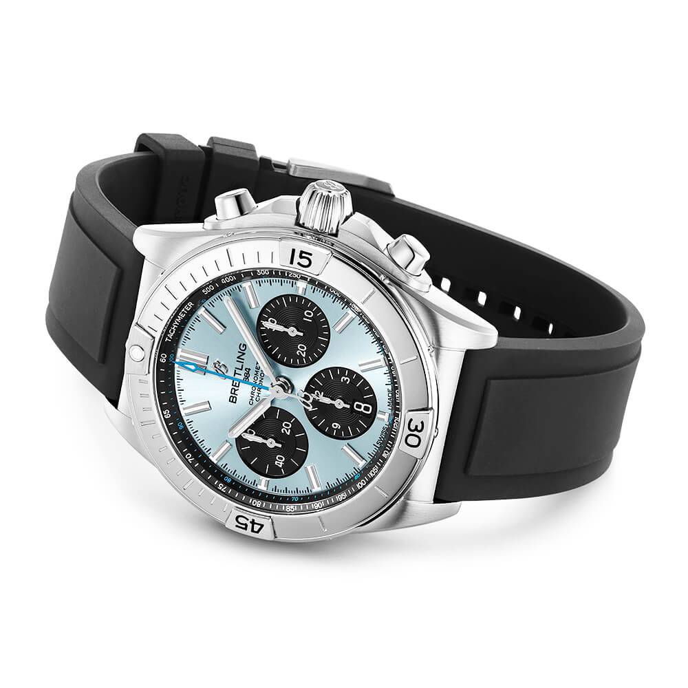 Breitling Chronomat 42mm Ice Blue/Black Dial Men's Automatic Chronograph Watch - Berry's Jewellers