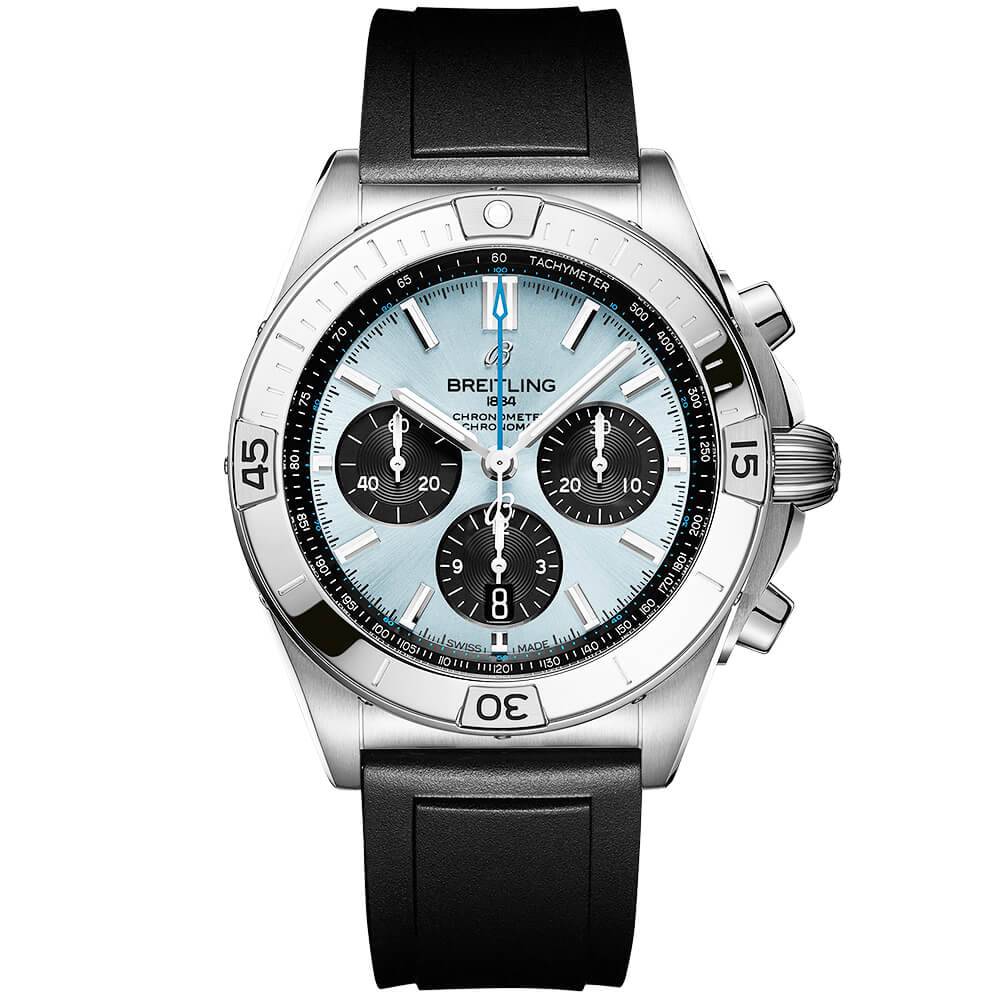 Breitling Chronomat 42mm Ice Blue/Black Dial Men's Automatic Chronograph Watch - Berry's Jewellers