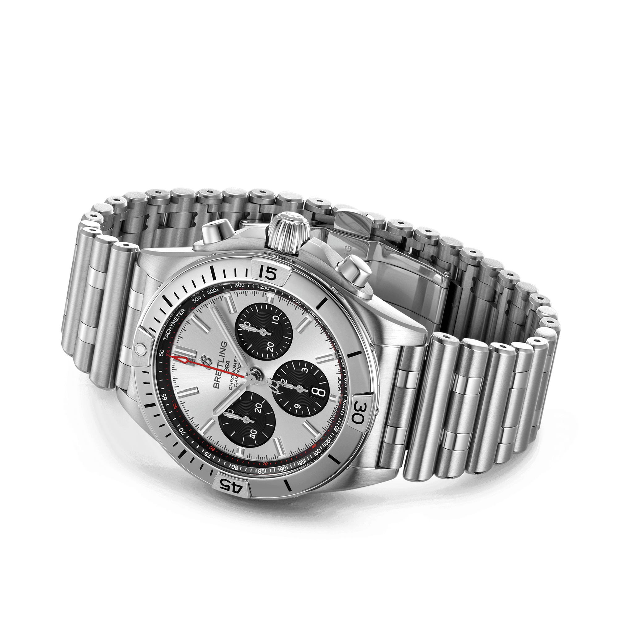 Breitling Chronomat 42mm Silver/Black Dial Men's Automatic Bracelet Watch - Berry's Jewellers