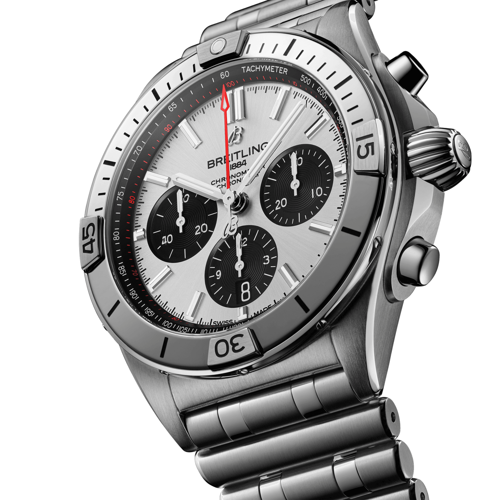 Breitling Chronomat 42mm Silver/Black Dial Men's Automatic Bracelet Watch - Berry's Jewellers