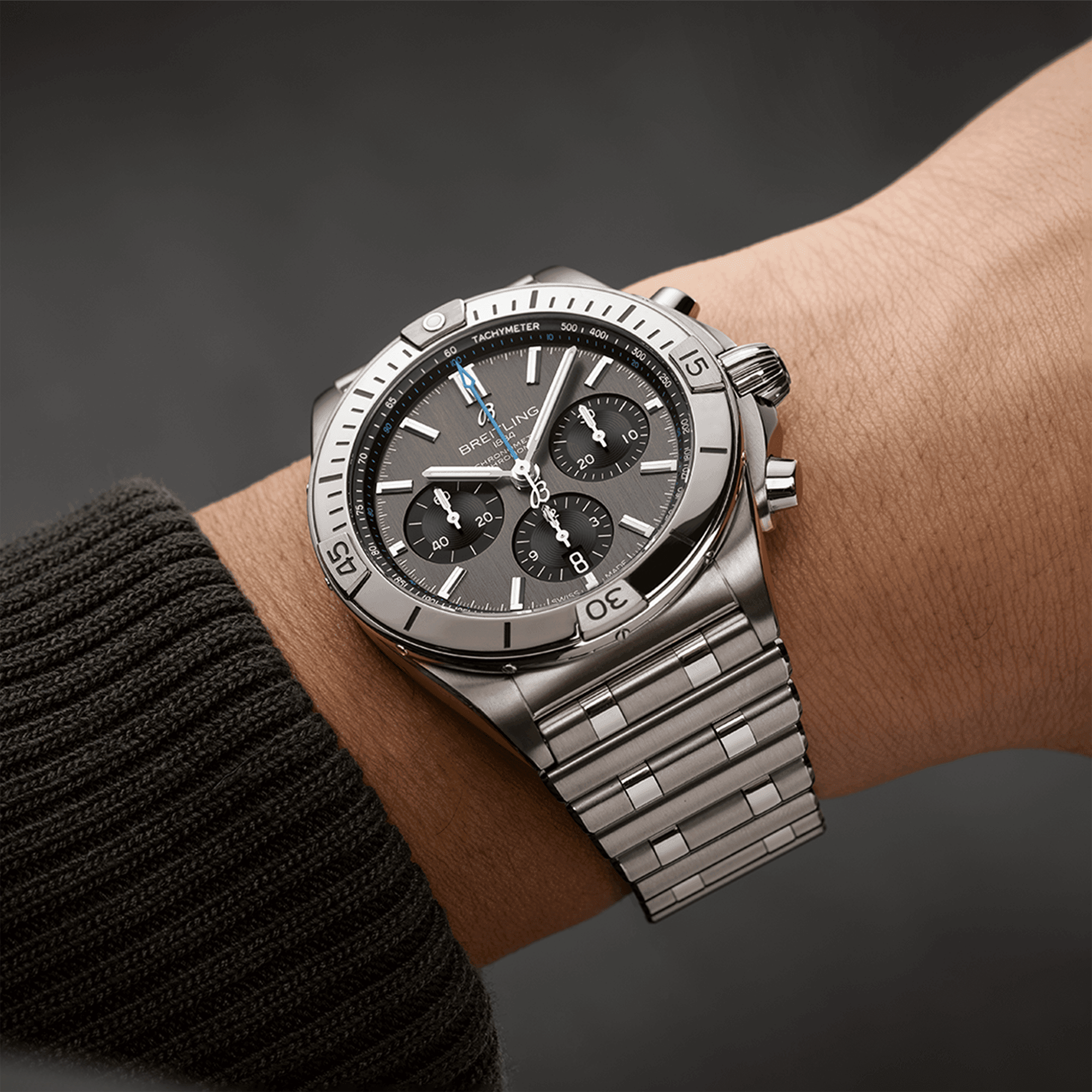 Breitling Chronomat 42mm Titanium Anthracite/Black Dial Bracelet Watch - Berry's Jewellers