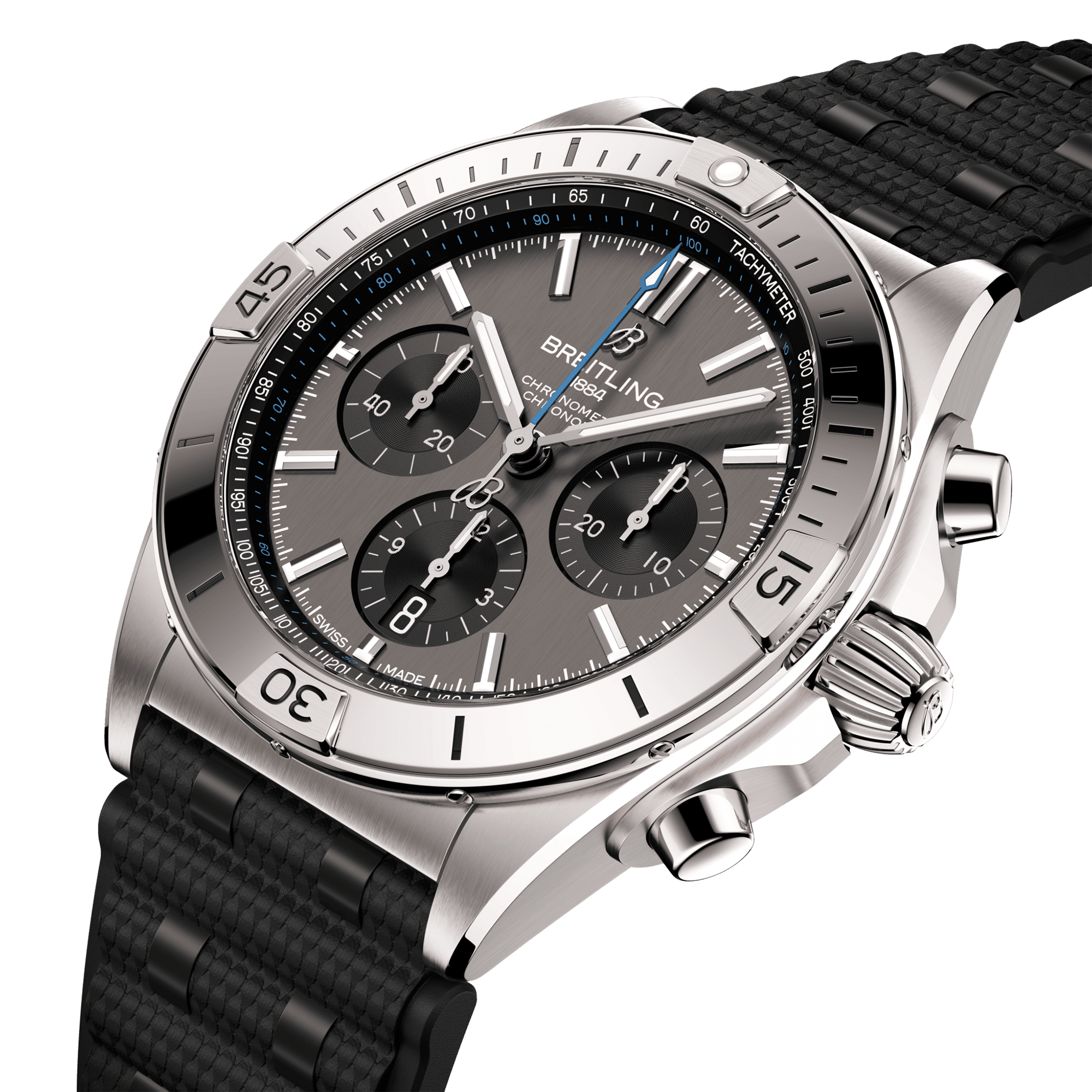 Breitling Chronomat 42mm Titanium Anthracite/Black Dial Rubber Strap Watch - Berry's Jewellers