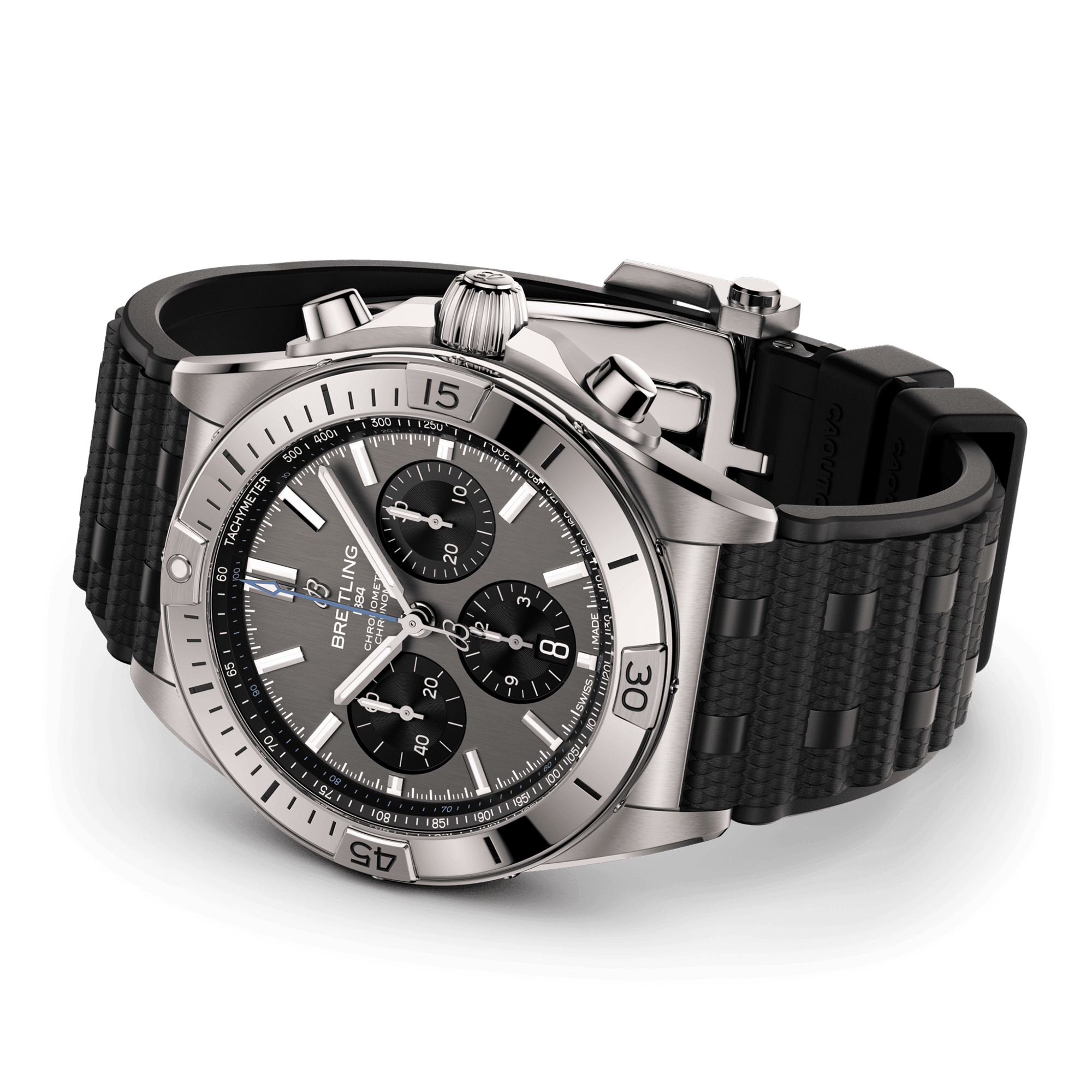 Breitling Chronomat 42mm Titanium Anthracite/Black Dial Rubber Strap Watch - Berry's Jewellers