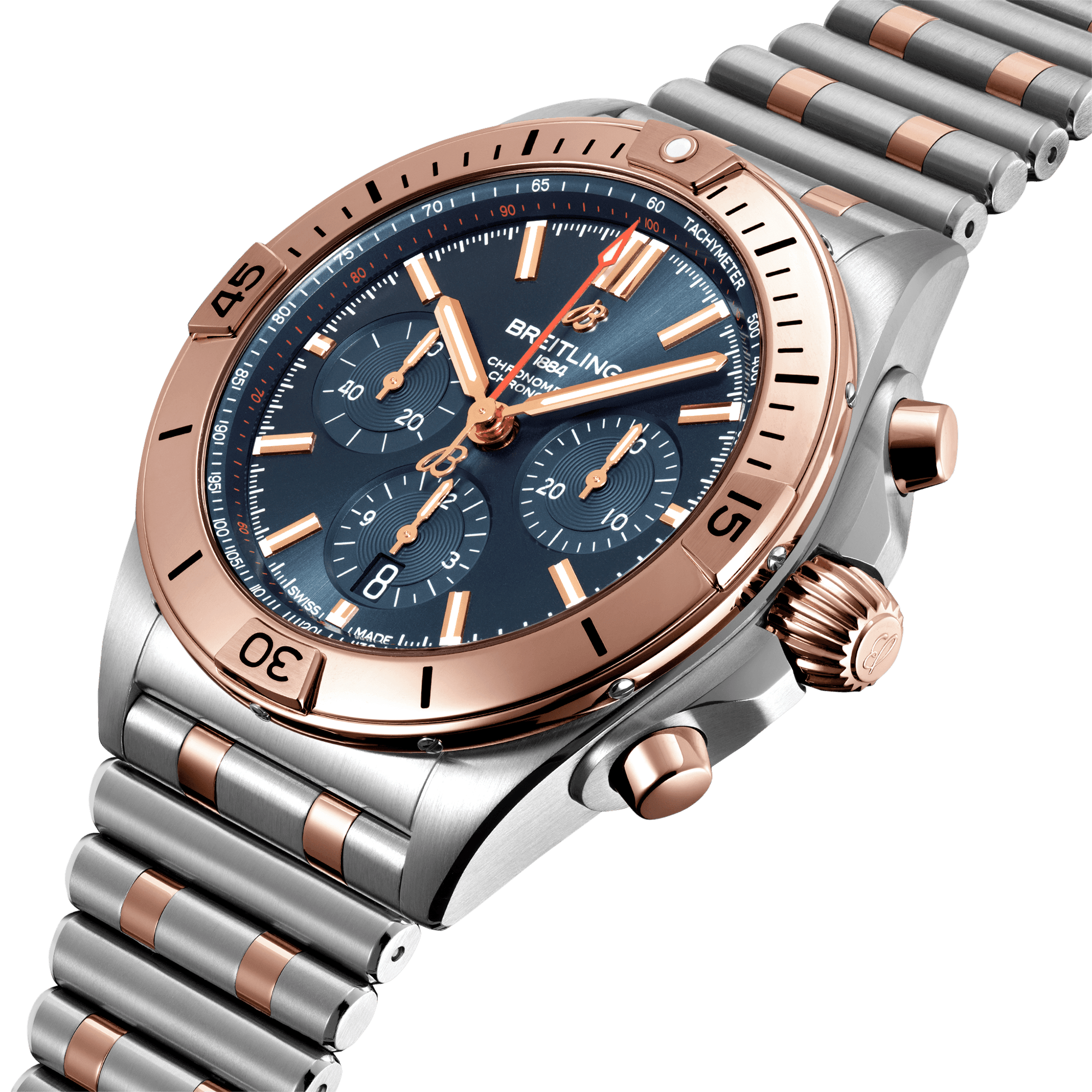 Breitling Chronomat 42mm Two-Tone Blue Dial Men's Automatic Bracelet Watch - Berry's Jewellers