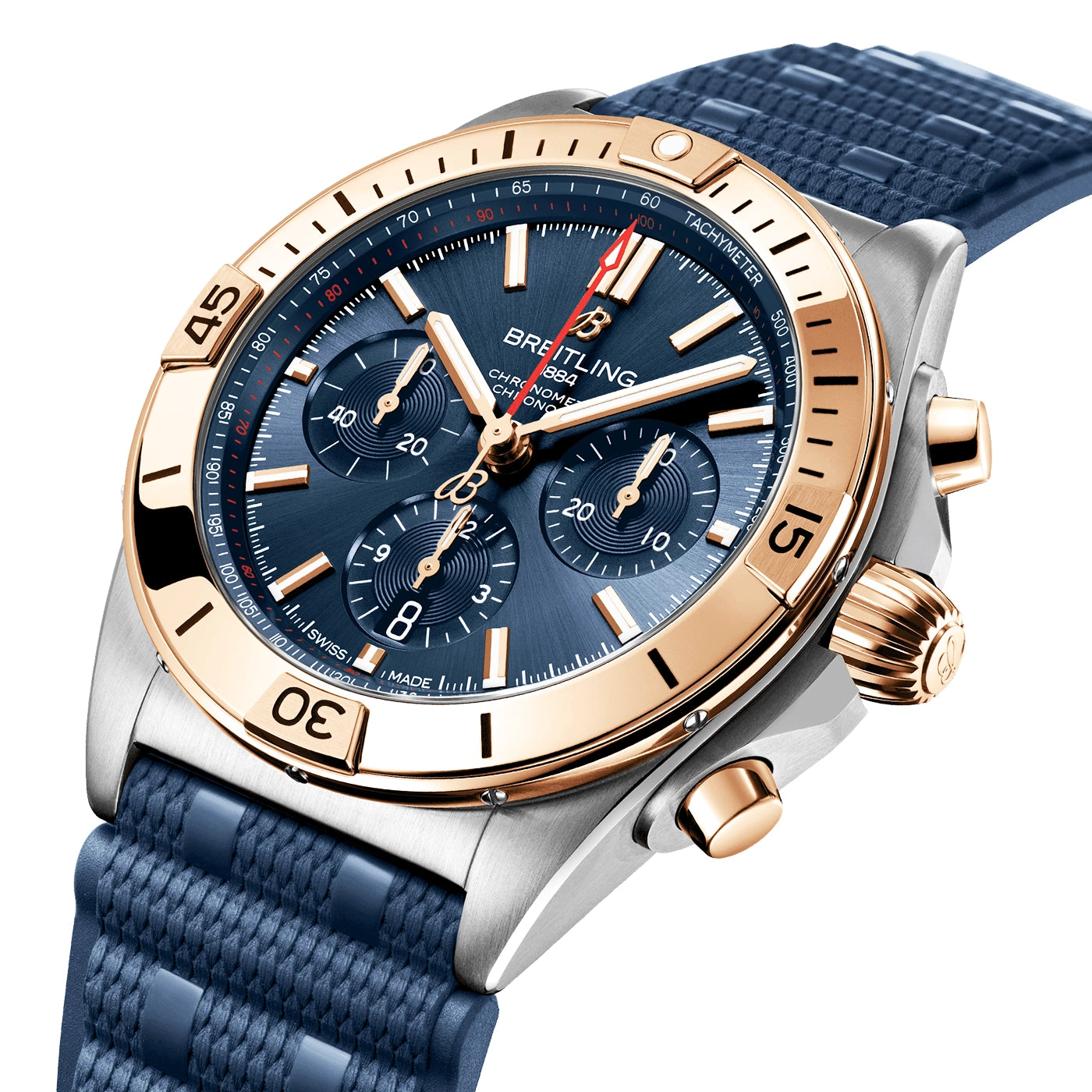 Chronomat 42mm Two-Tone Blue Dial Men's Automatic Strap Watch