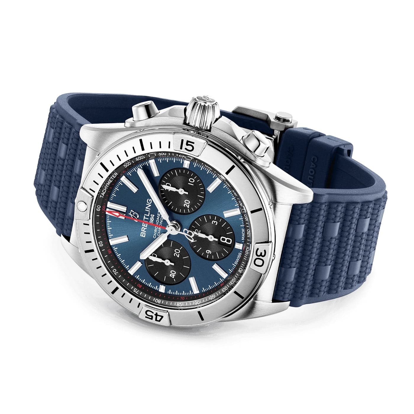 Breitling Chronomat B01 42mm Blue Dial Chronograph Rubber Strap Watch - Berry's Jewellers