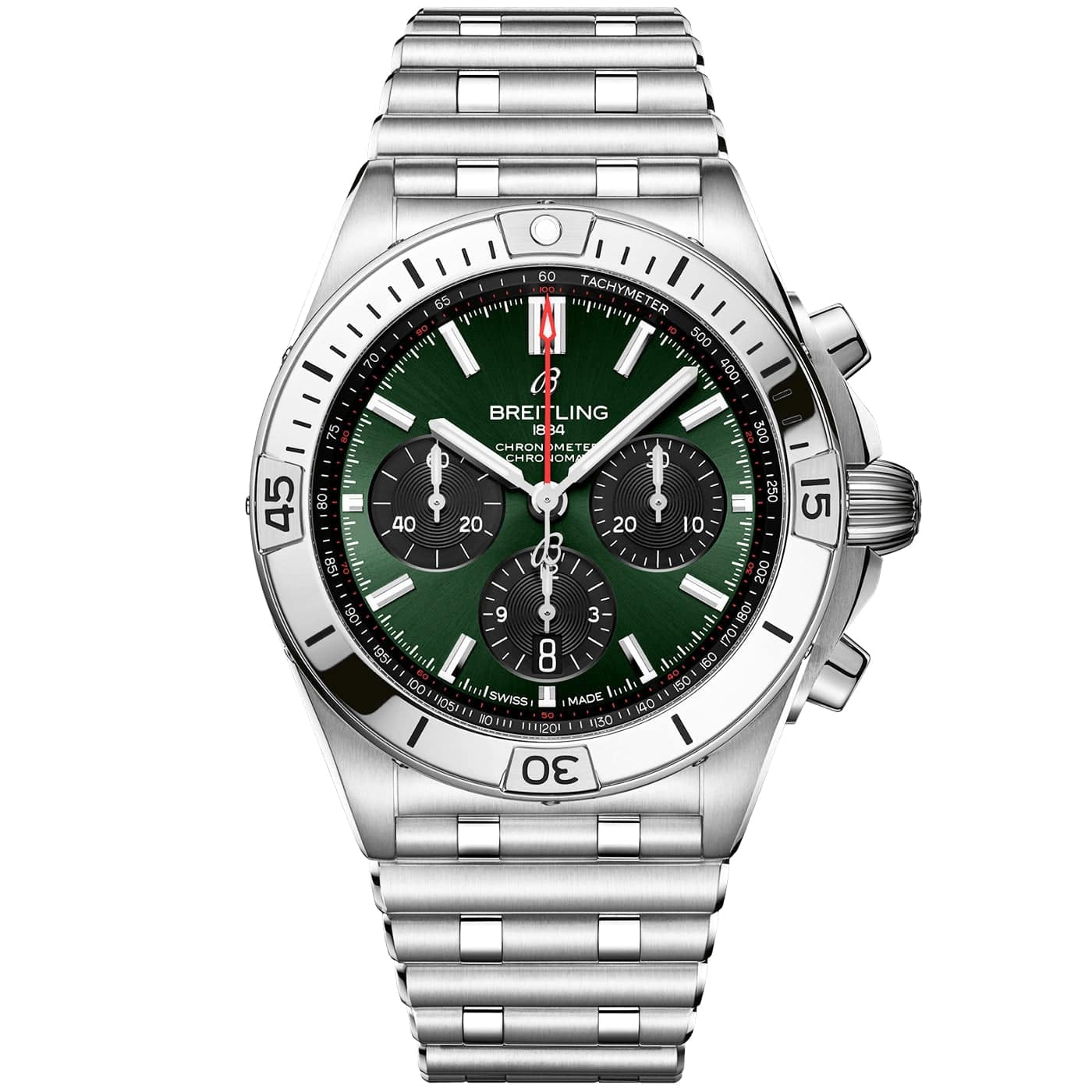 Breitling Chronomat B01 42mm Deep Green Dial Automatic Chronograph Watch - Berry's Jewellers