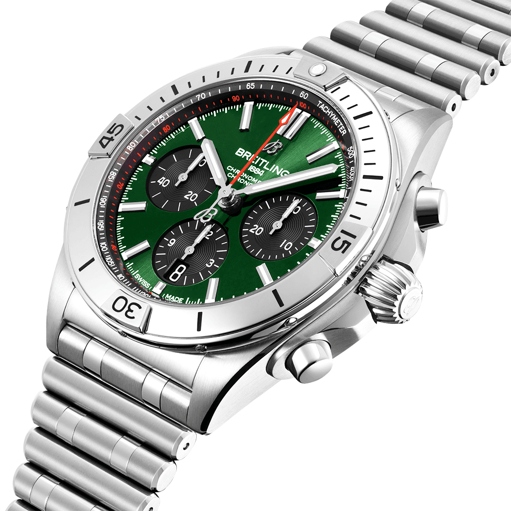 Breitling Chronomat B01 42mm Green Dial Men's Automatic Chronograph Watch - Berry's Jewellers