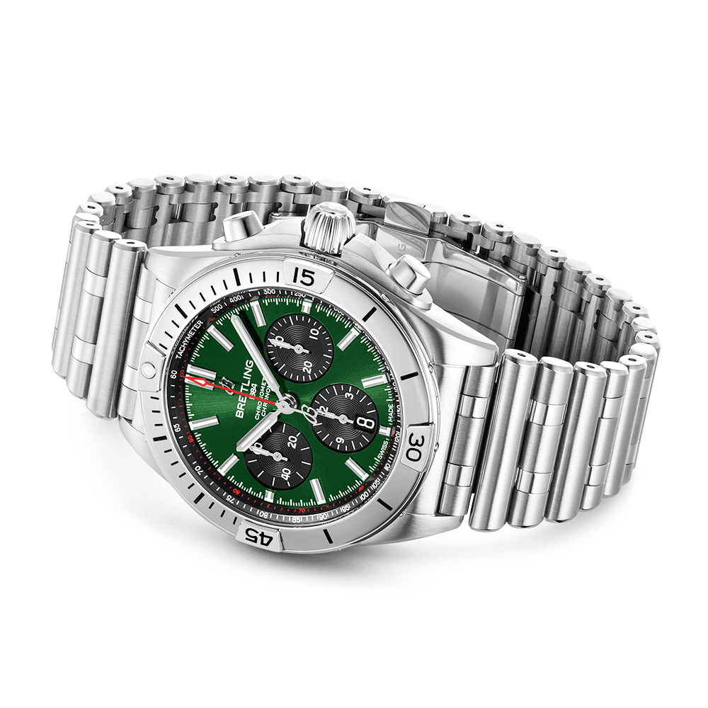 Breitling Chronomat B01 42mm Green Dial Men's Automatic Chronograph Watch - Berry's Jewellers