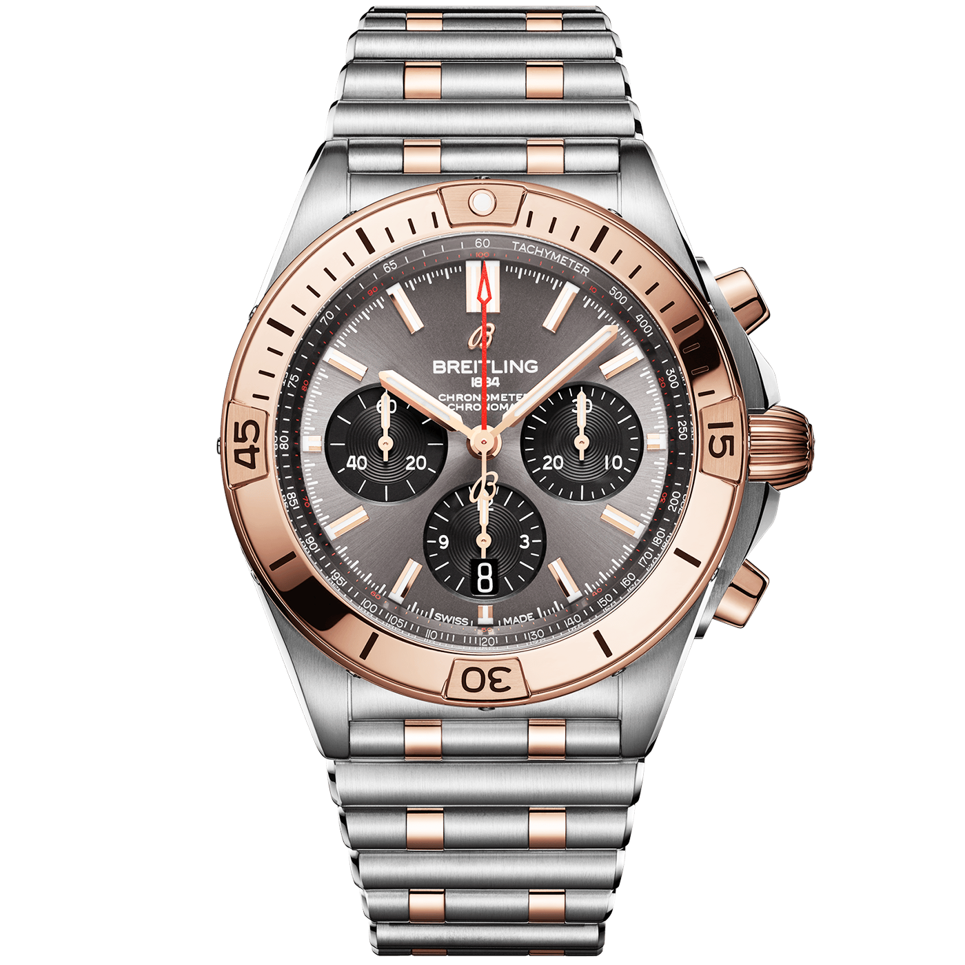 Chronomat B01 42mm Two-Tone Grey Dial Men's Chronograph Watch