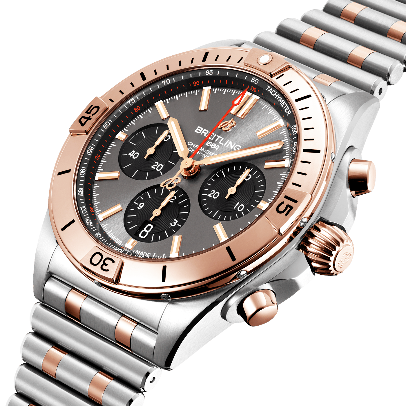 Chronomat B01 42mm Two-Tone Grey Dial Men's Chronograph Watch