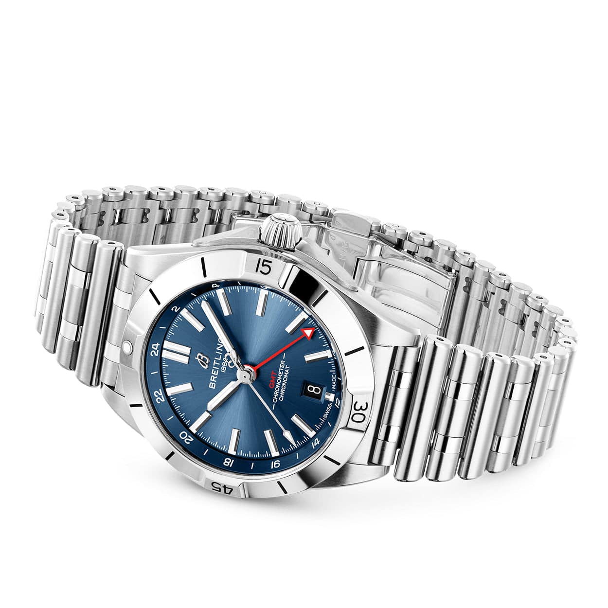 Breitling Chronomat GMT 40mm Blue Dial Men's Automatic Bracelet Watch - Berry's Jewellers