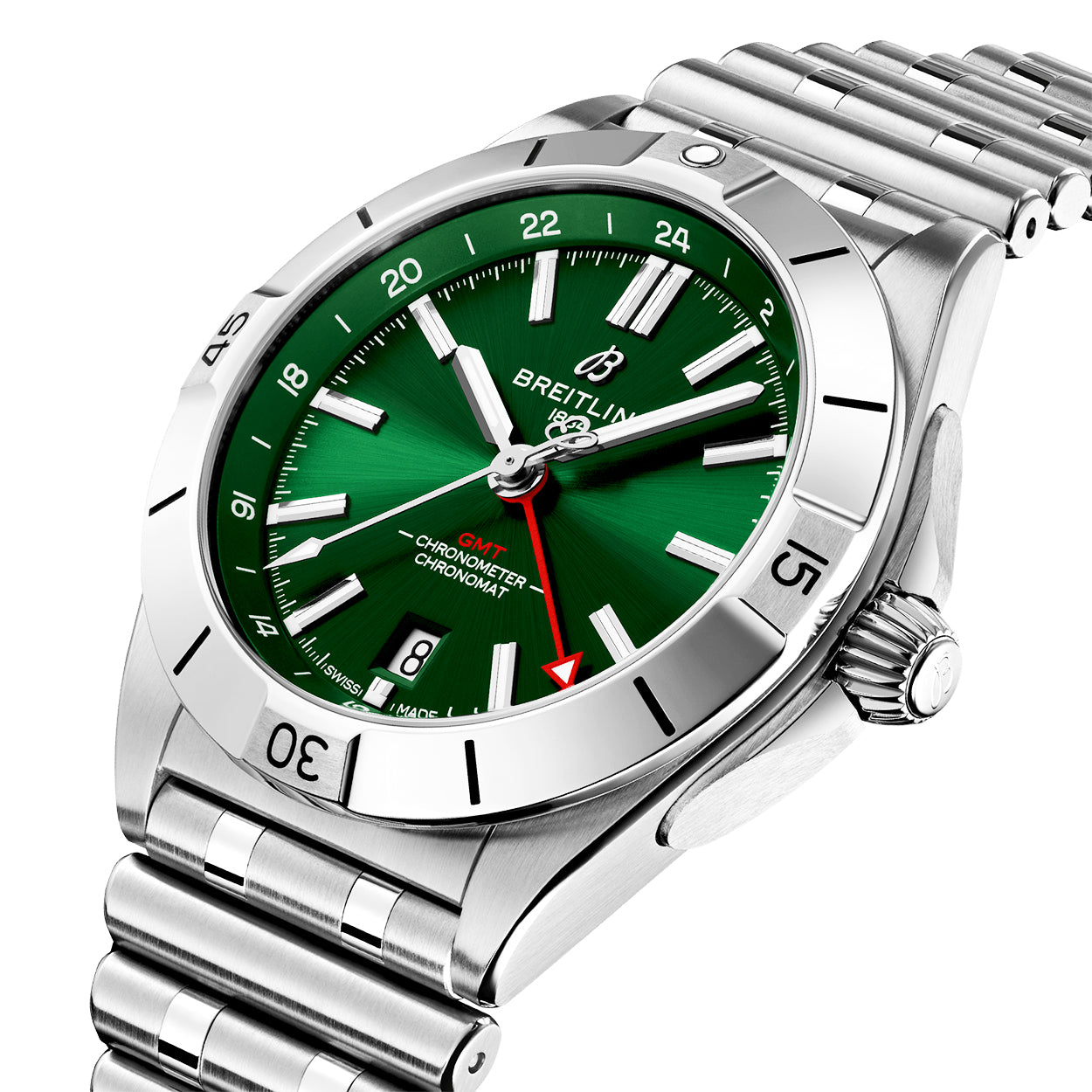 Chronomat GMT 40mm Green Dial Men's Automatic Bracelet Watch