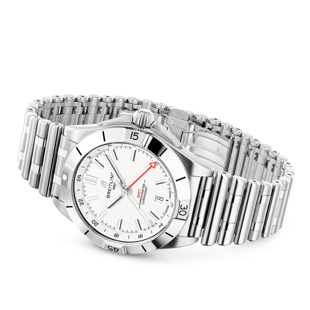 Breitling Chronomat GMT 40mm White Dial Men's Automatic Bracelet Watch - Berry's Jewellers