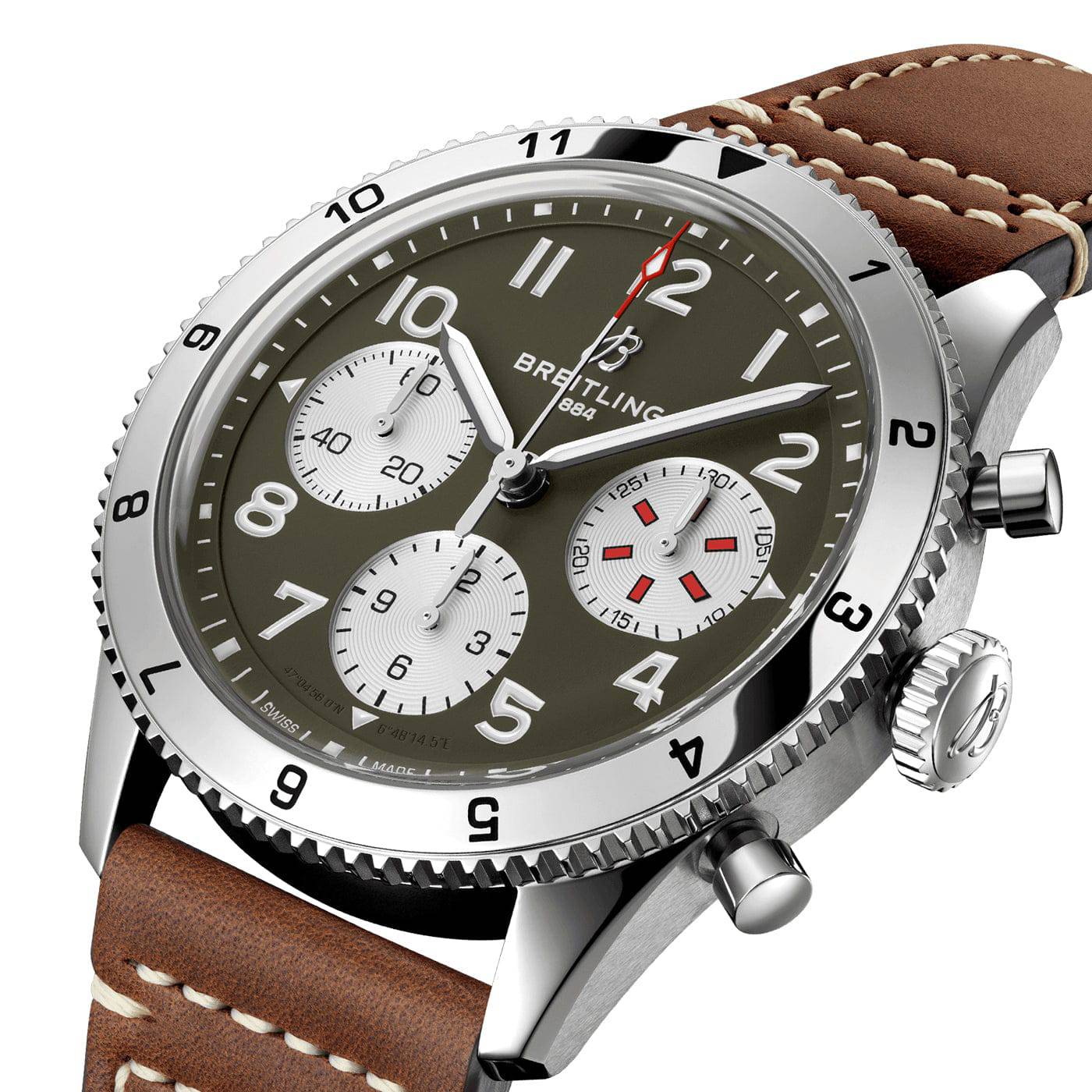 Breitling Classic AVI Curtiss Warhawk 42mm Green Dial Chronograph Watch - Berry's Jewellers