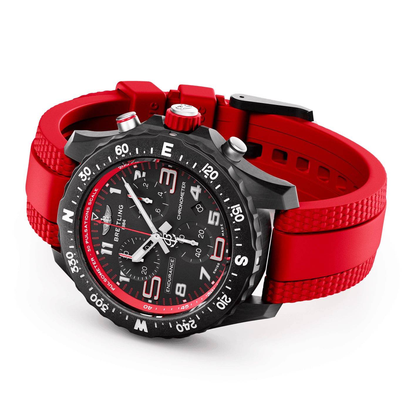 Endurance Pro 38mm Breitlight Black/Red Rubber Strap Watch