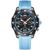 Breitling Endurance Pro 38mm Breitlight Black/Sky Blue Rubber Strap Watch - Berry's Jewellers