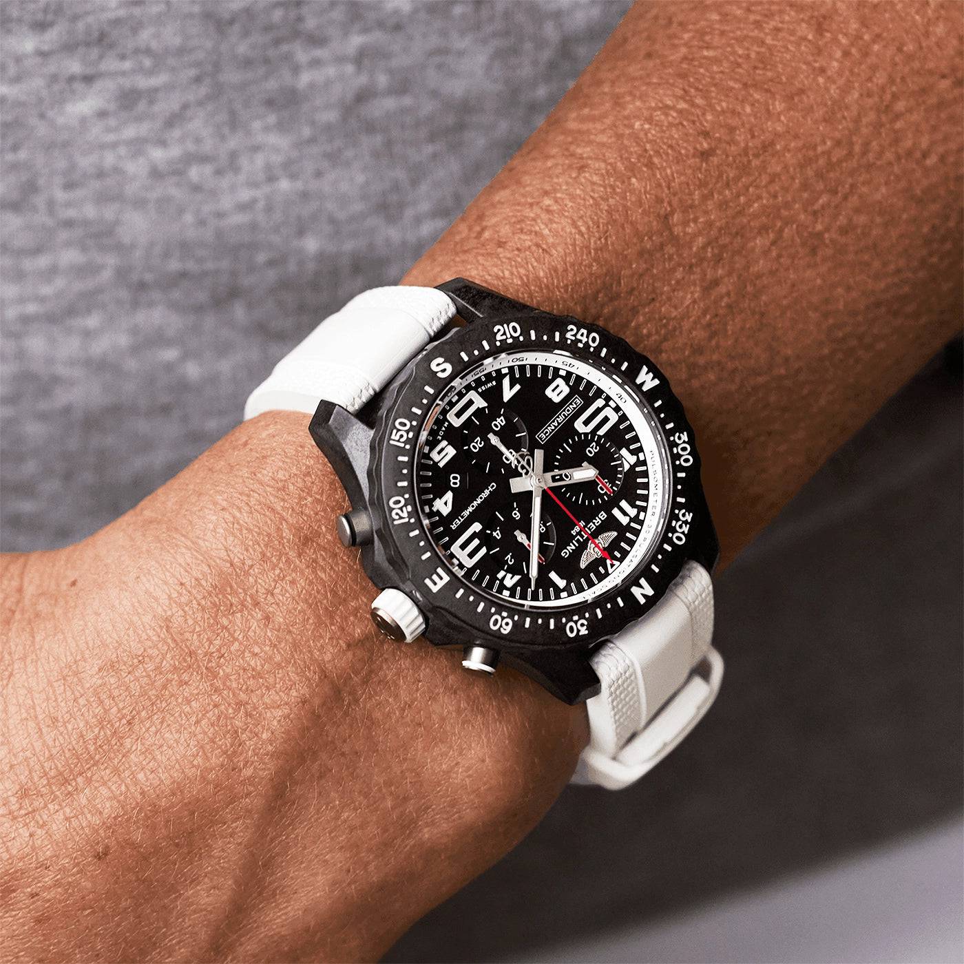 Breitling Endurance Pro 38mm Breitlight Black/White Rubber Strap Watch - Berry's Jewellers