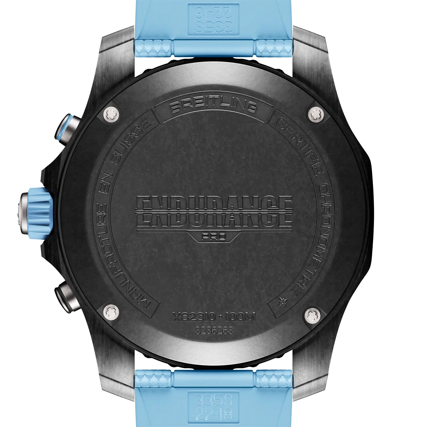 Breitling Endurance Pro 44mm Breitlight Black/Sky Blue Rubber Strap Watch - Berry's Jewellers