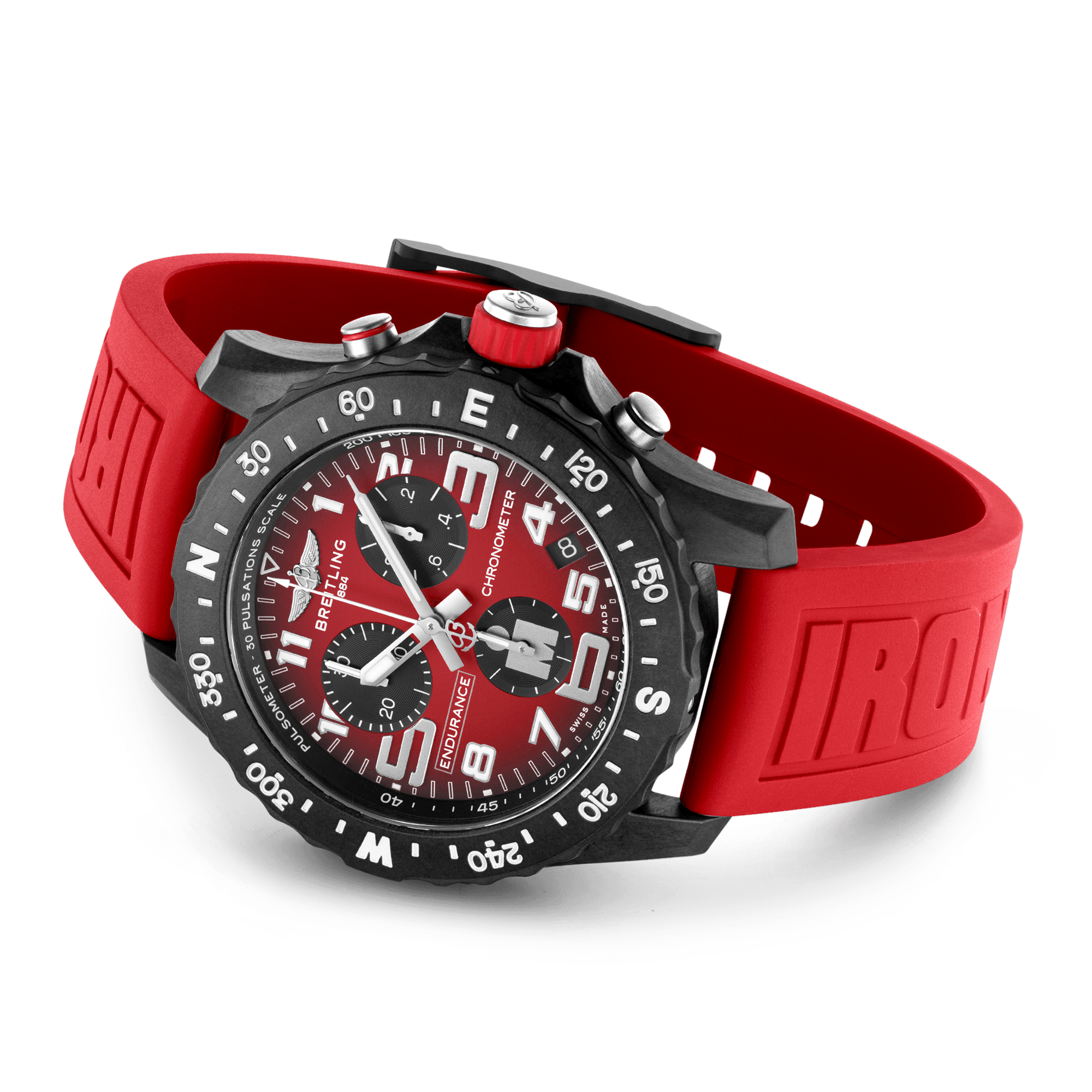 Breitling Endurance Pro IRONMAN 44mm Breitlight Red Strap Watch - Berry's Jewellers