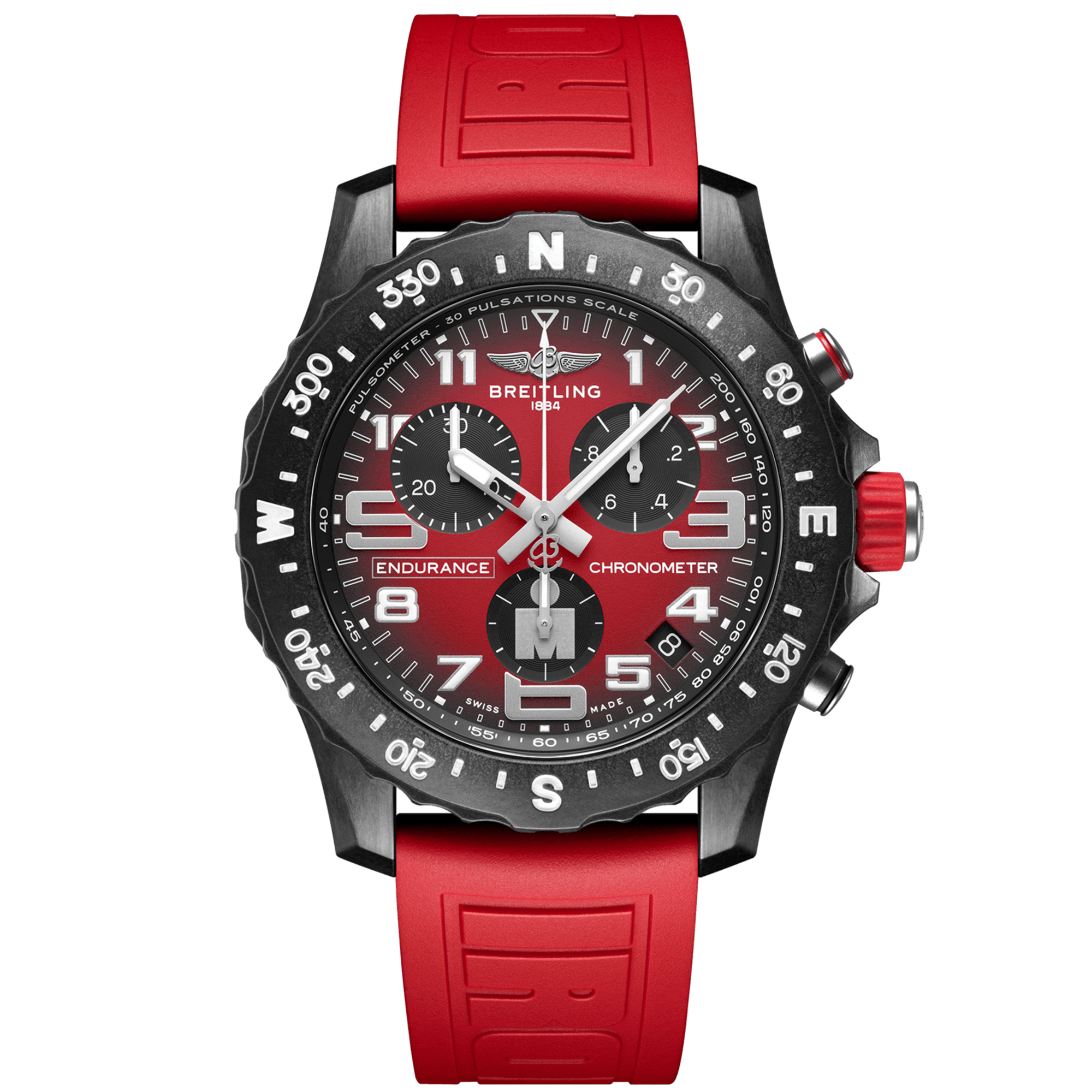 Breitling Endurance Pro IRONMAN 44mm Breitlight Red Strap Watch - Berry's Jewellers