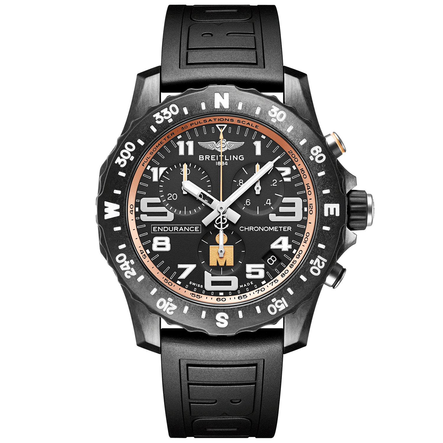 Breitling Endurance Pro IRONMAN Finisher 44mm Breitlight Black Strap Watch - Berry's Jewellers