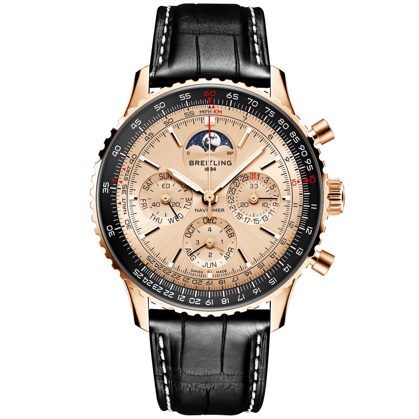 Navitimer 140th Anniversary 43mm Gold Dial Chronograph Watch