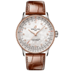 Breitling Navitimer 36mm Two-Tone White Mother of Pearl Diamond Dial Strap Watch - Berry's Jewellers