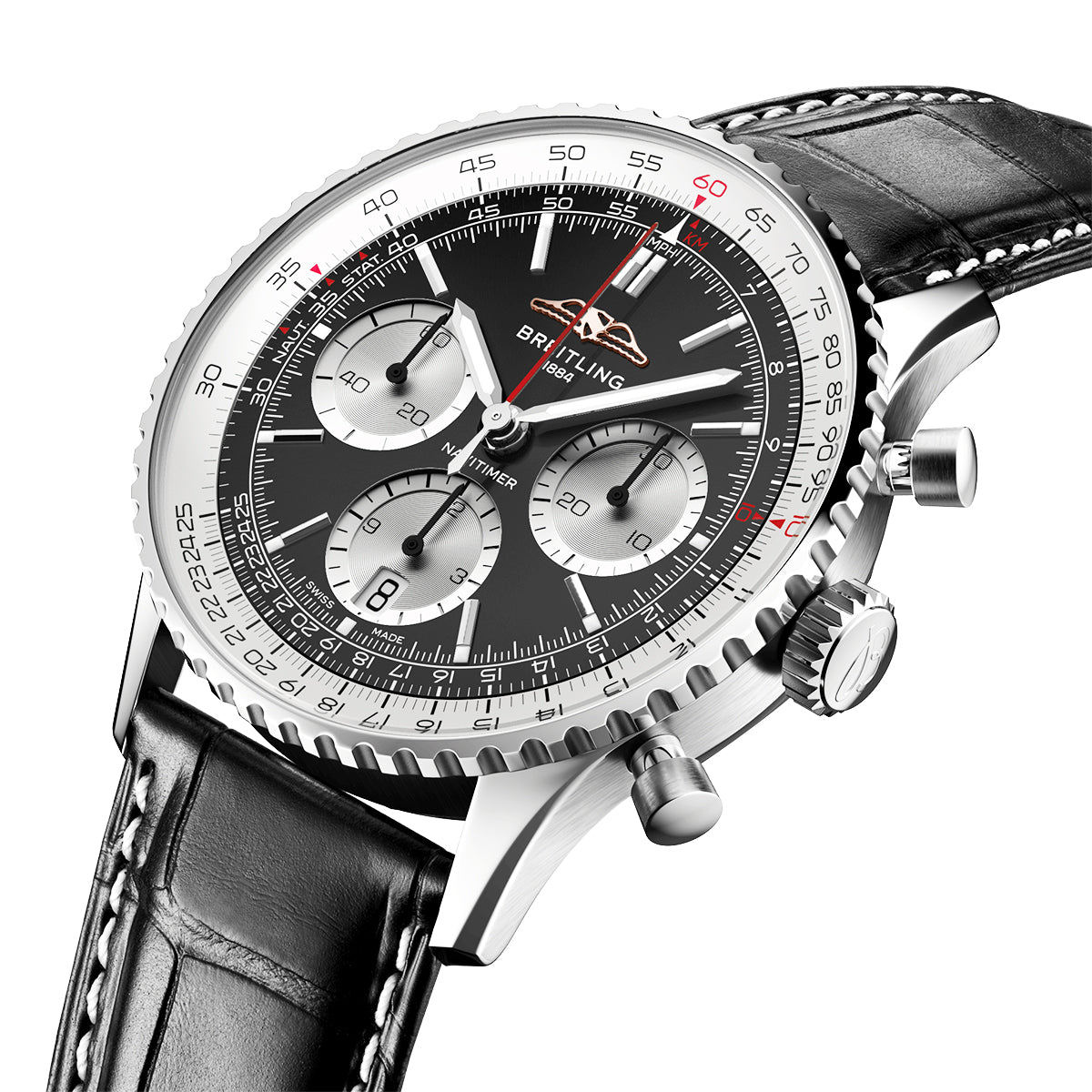 Breitling Navitimer 41mm Black Dial Automatic Chronograph Strap Watch - Berry's Jewellers