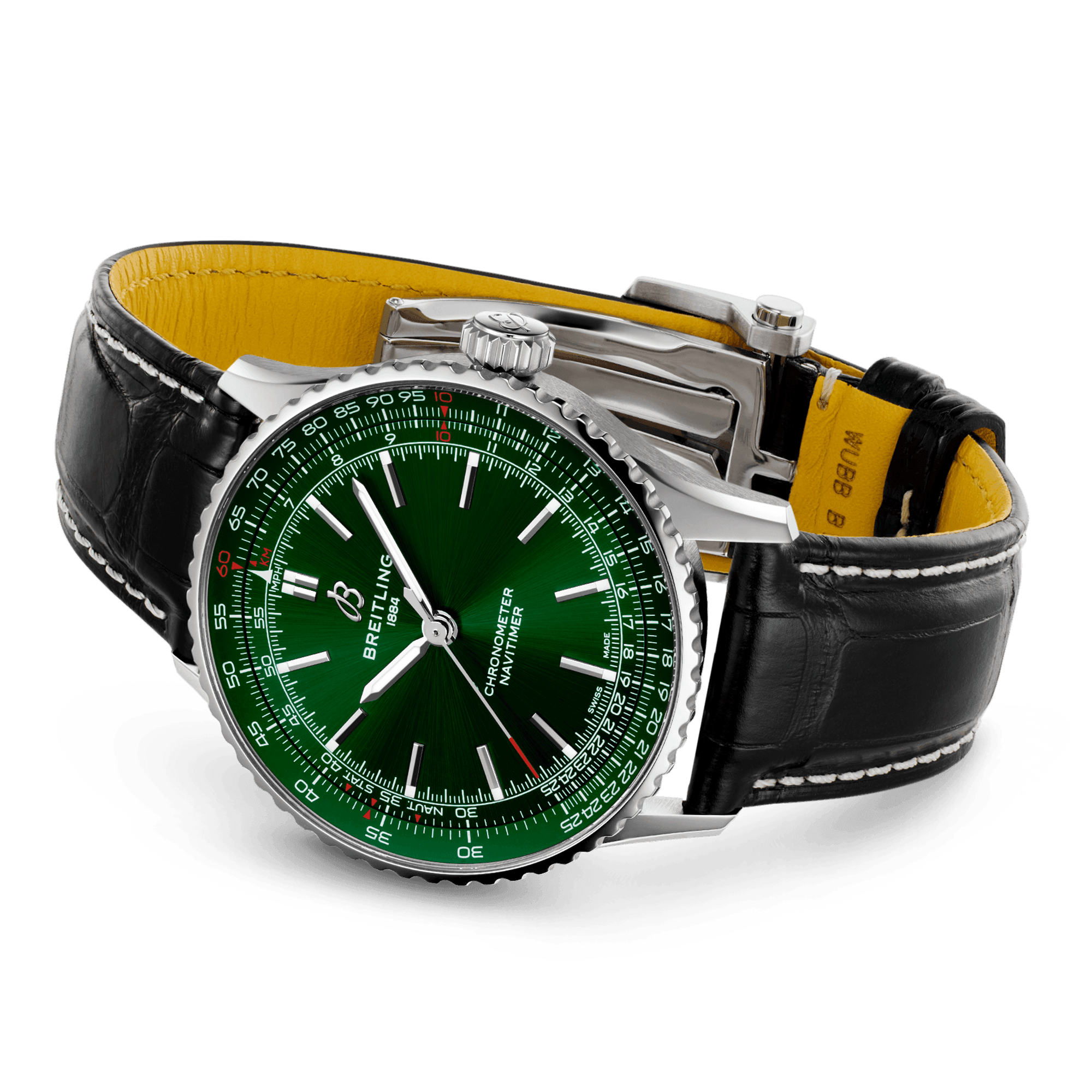 Breitling Navitimer 41mm Green Dial Men's Automatic Strap Watch - Berry's Jewellers