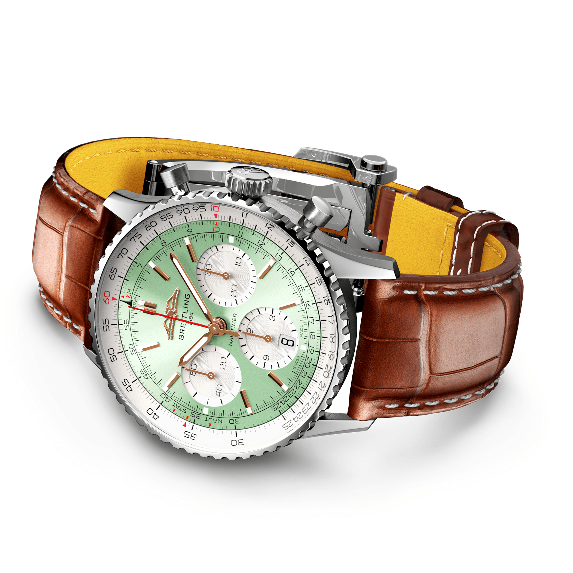 Breitling Navitimer 41mm Green Dial Men's Chronograph Strap Watch - Berry's Jewellers