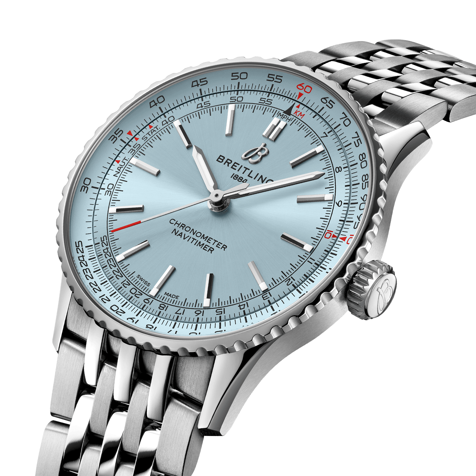 Breitling Navitimer 41mm Ice Blue Dial Men's Automatic Bracelet Watch - Berry's Jewellers