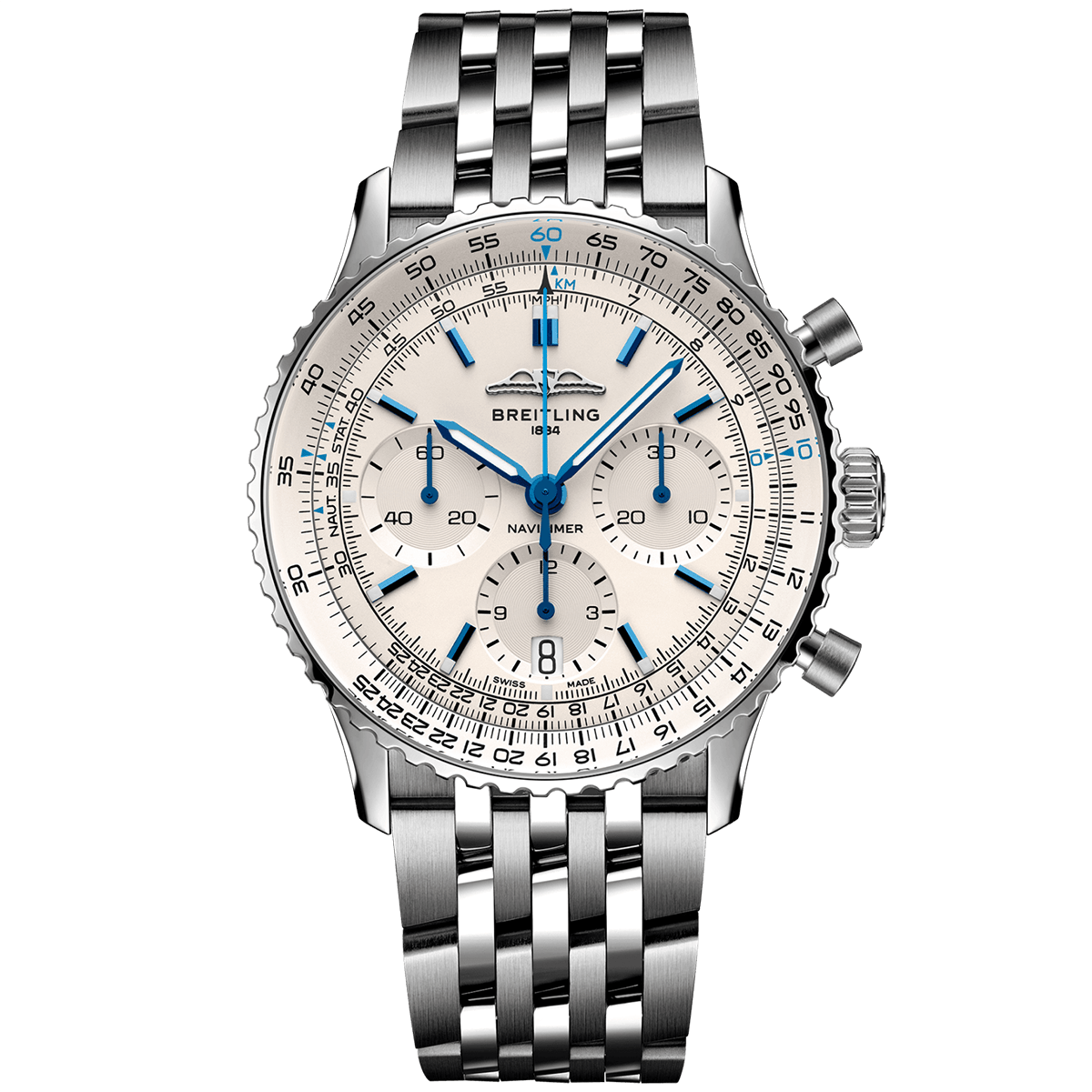 Navitimer 41mm White/Blue Dial Men's Chronograph Bracelet Watch