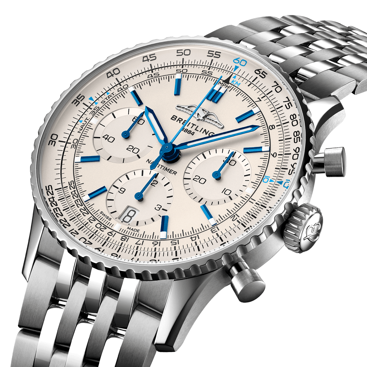 Navitimer 41mm White/Blue Dial Men's Chronograph Bracelet Watch