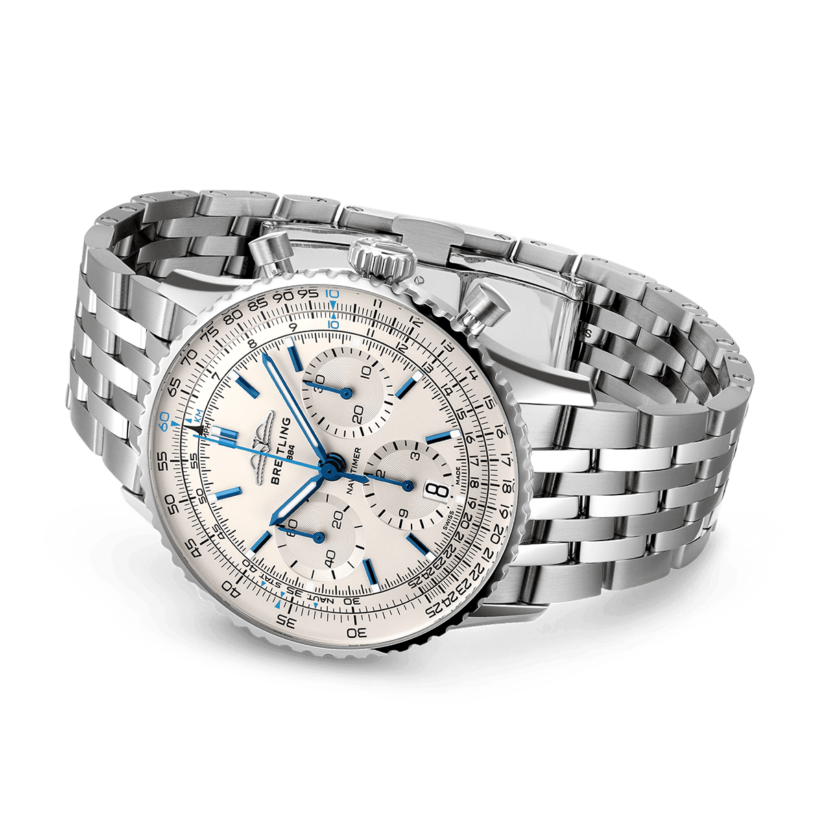 Breitling Navitimer 41mm White/Blue Dial Men's Chronograph Bracelet Watch - Berry's Jewellers