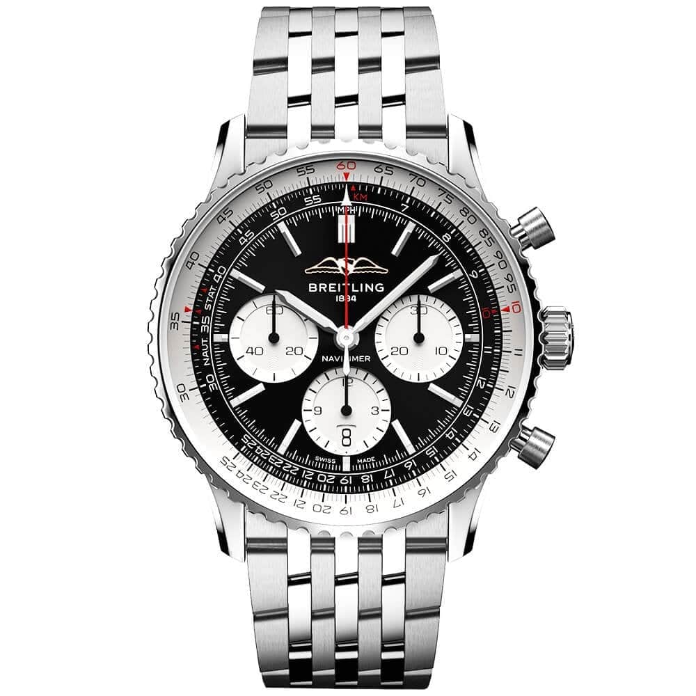 Breitling Navitimer 43mm Black/Silver Dial Men's Automatic Chronograph Watch - Berry's Jewellers