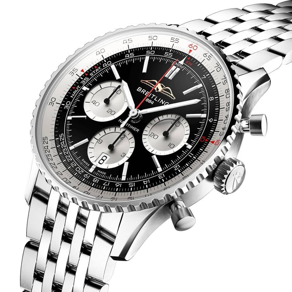 Breitling Navitimer 43mm Black/Silver Dial Men's Automatic Chronograph Watch - Berry's Jewellers