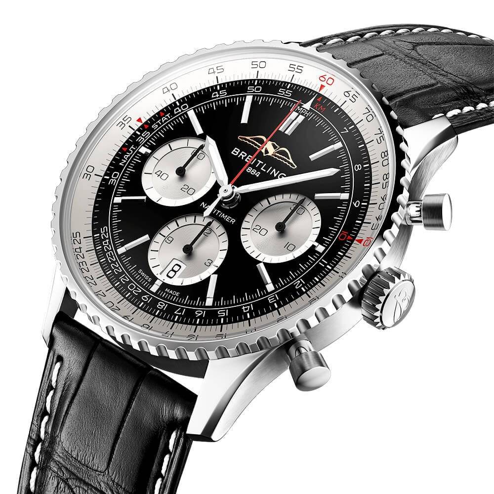 Breitling Navitimer 43mm Black/Silver Dial Men's Chronograph Watch - Berry's Jewellers