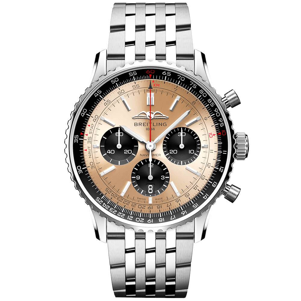 Breitling Navitimer 43mm Copper/Black Dial Chronograph Bracelet Watch - Berry's Jewellers