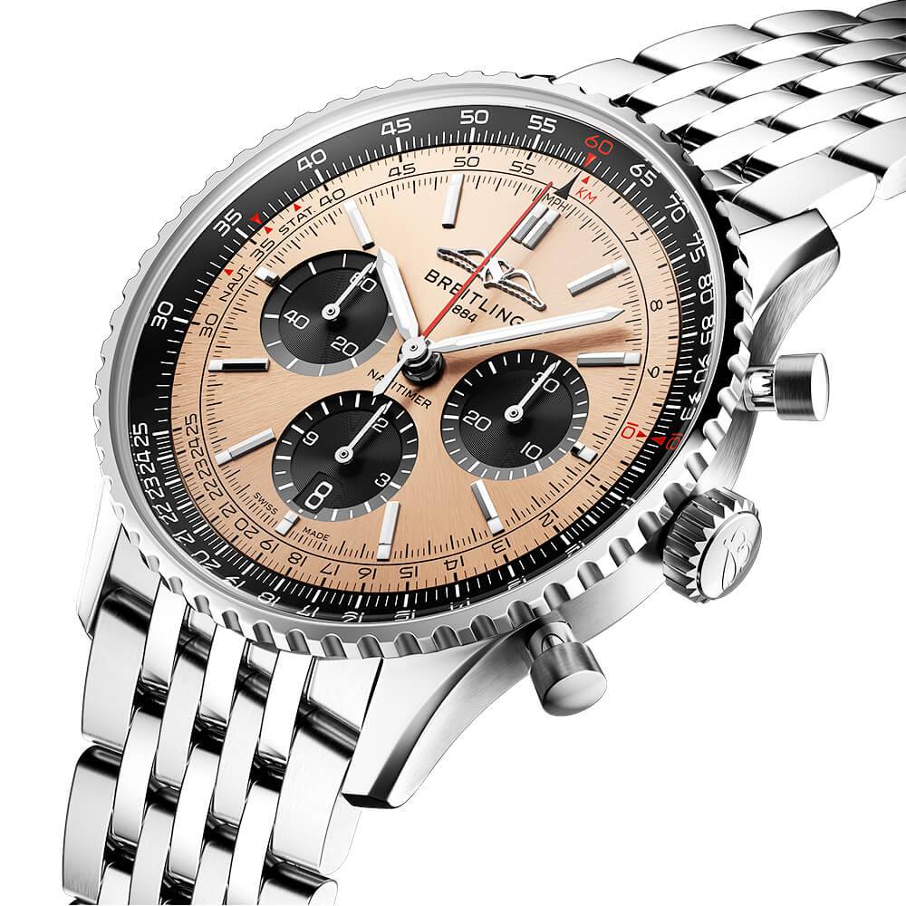 Breitling Navitimer 43mm Copper/Black Dial Chronograph Bracelet Watch - Berry's Jewellers