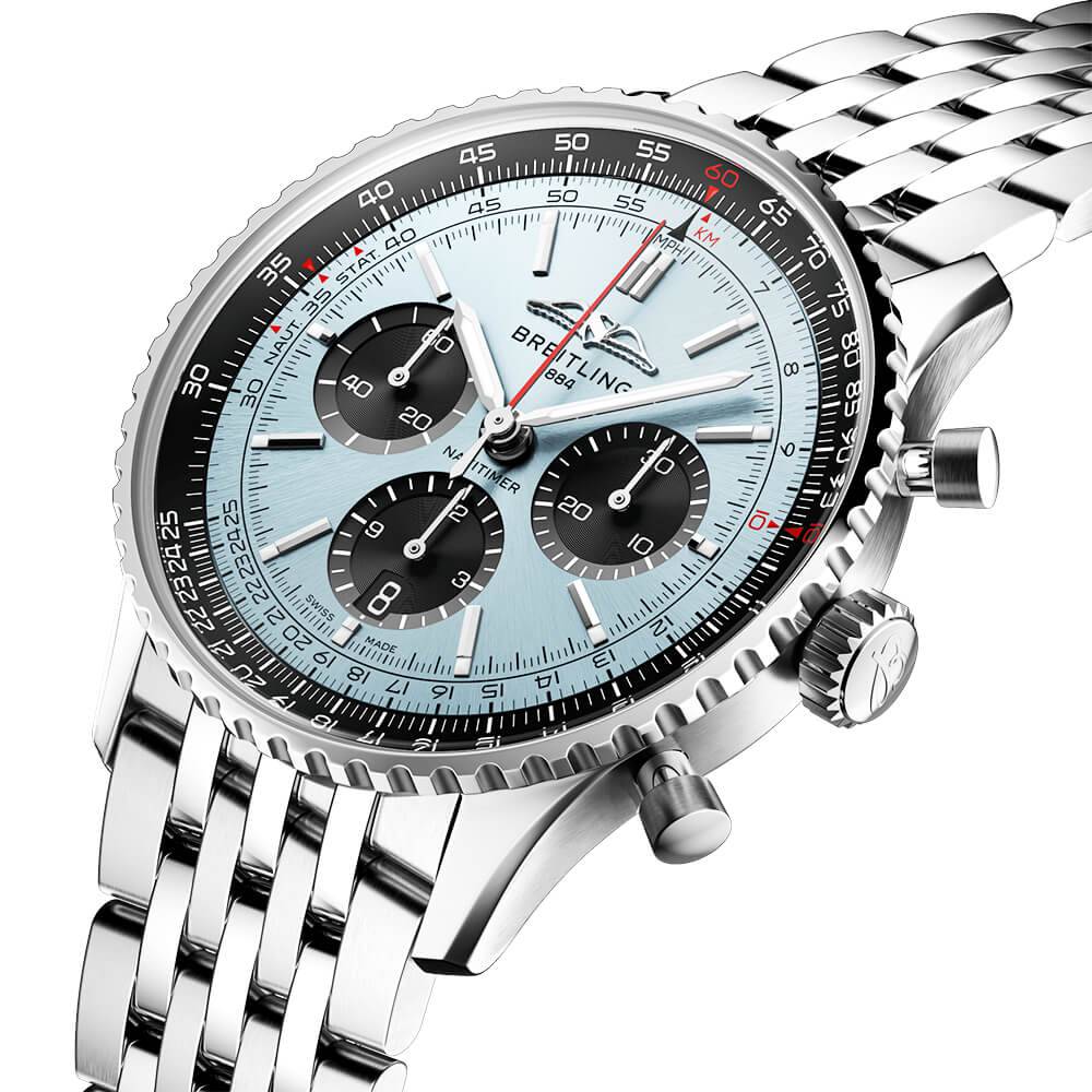 Breitling Navitimer 43mm Ice Blue/Black Dial Automatic Chronograph Watch - Berry's Jewellers