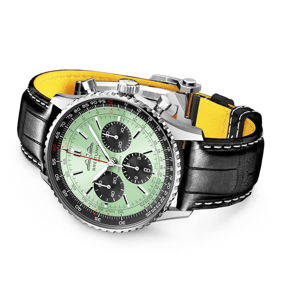 Breitling Navitimer 43mm Mint Green/Black Dial Men's Chronograph Watch - Berry's Jewellers