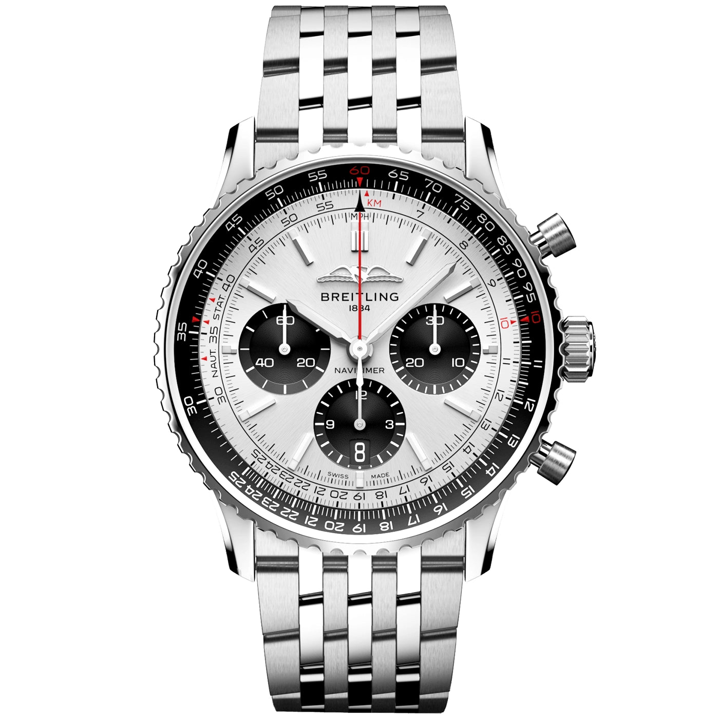 Breitling Navitimer 43mm Silver/Black Dial Automatic Chronograph Watch - Berry's Jewellers