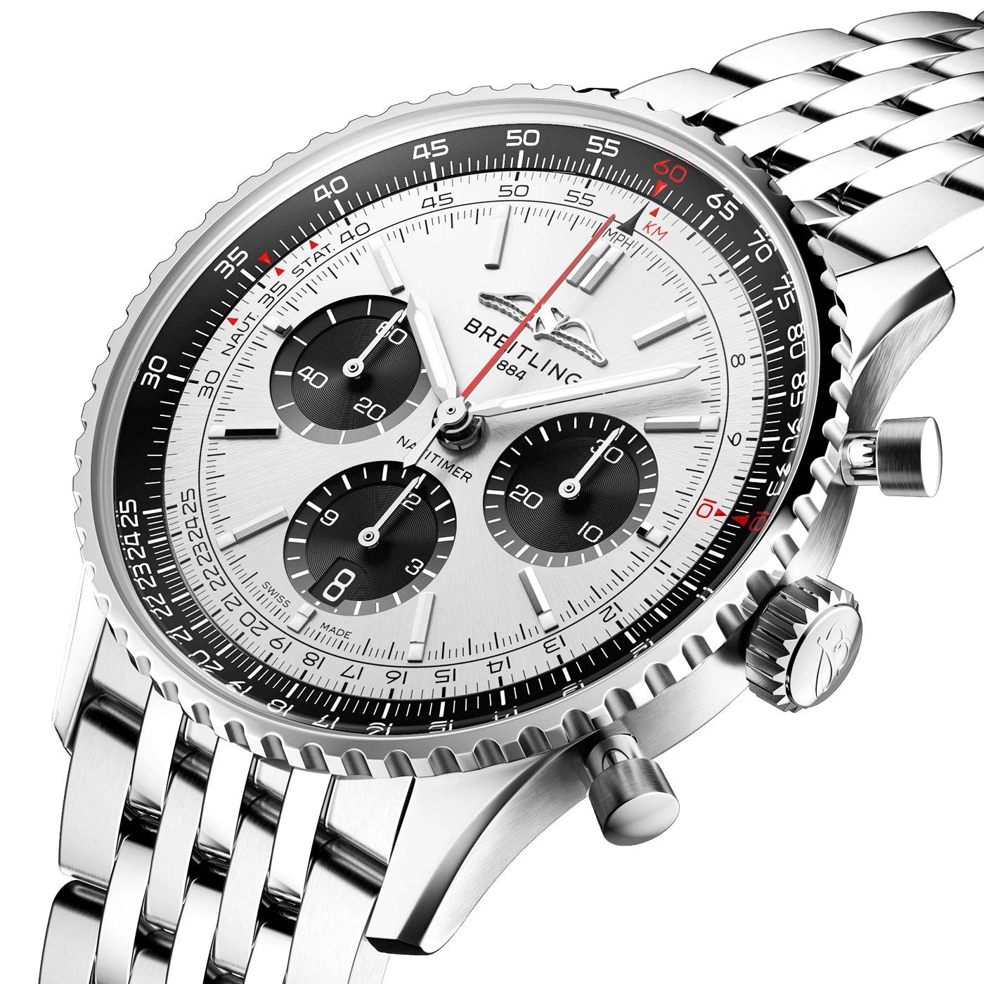 Navitimer 43mm Silver/Black Dial Automatic Chronograph Watch