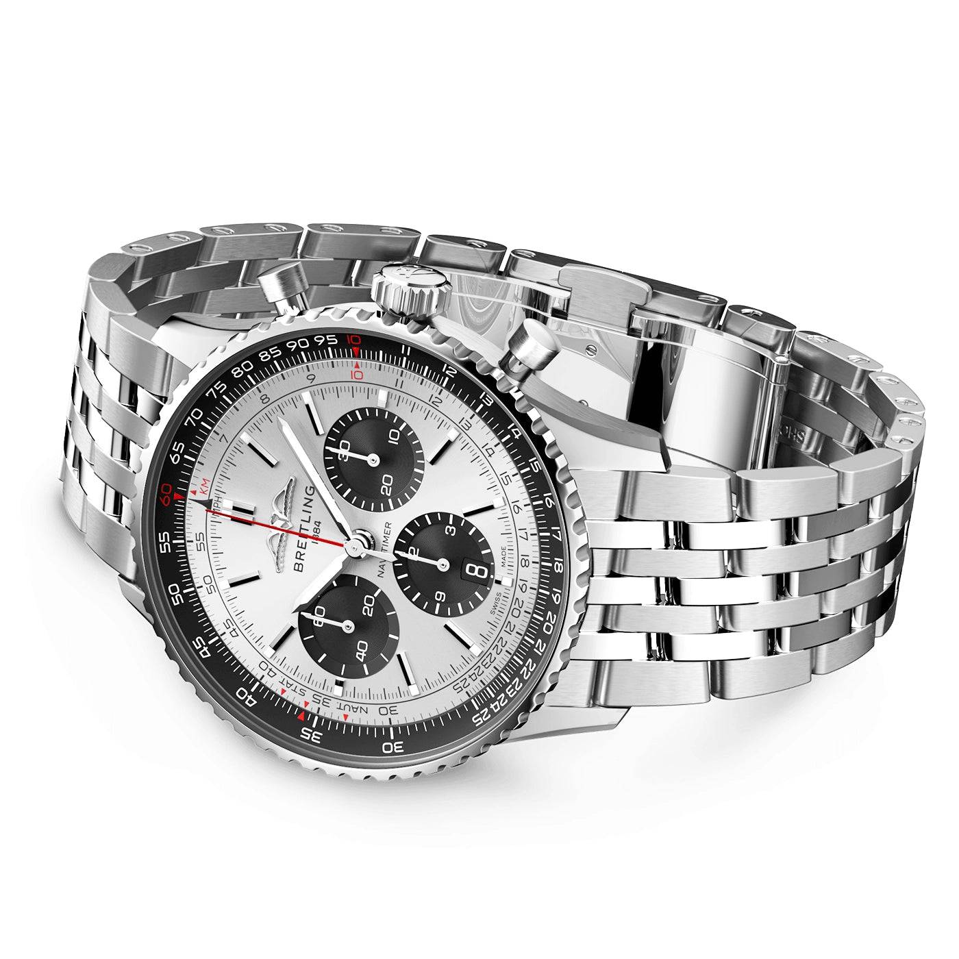 Breitling Navitimer 43mm Silver/Black Dial Automatic Chronograph Watch - Berry's Jewellers