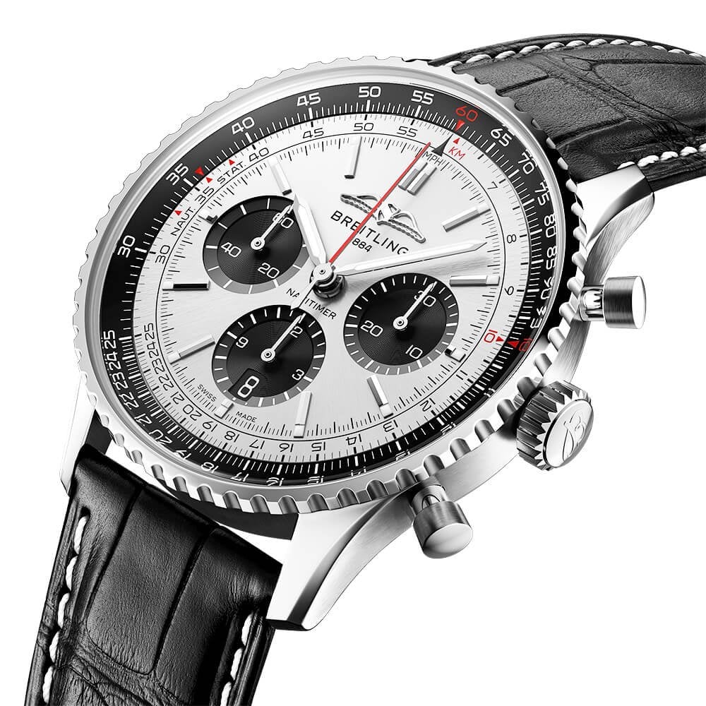 Navitimer 43mm Silver/Black Dial Men's Chronograph Watch