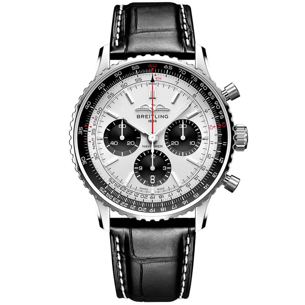 Breitling Navitimer 43mm Silver/Black Dial Men's Chronograph Watch - Berry's Jewellers