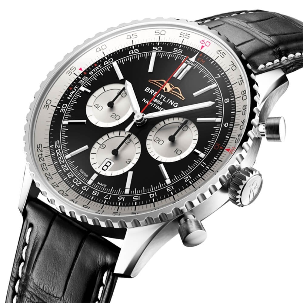 Navitimer 46mm Black/Silver Dial Men's Chronograph Watch